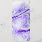 Inky Splash Paarse Marmer met Gouden Folie Diner Menu (Achterkant)