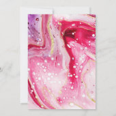 Inky Splash Red Marble met Gold foil Wedding Kaart (Achterkant)