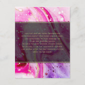 Inky Splash Roze Marmer en Gouden folie Details Informatiekaartje (Achterkant)