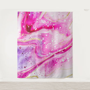 Inky Splash Roze Marmer Goud Fotohokje Achtergrond Wandkleed