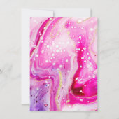 Inky Splash Roze Marmer met Goud Vrijgezellenfeest Kaart (Achterkant)