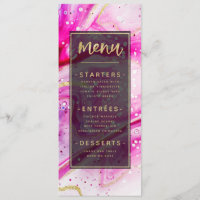 Inky Splash Roze Marmer met Gouden folie Diner