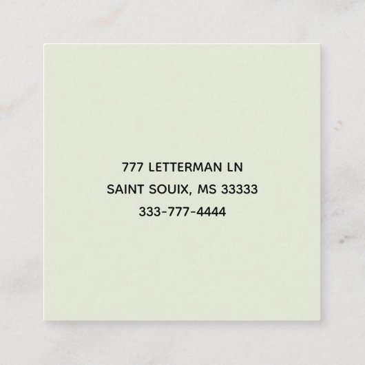 Inky Square Vierkante Visitekaartje (Achterkant)