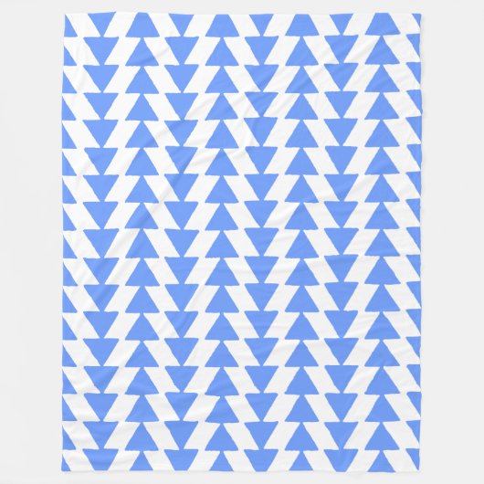 Inky Triangles - Baby Blue en White Fleece Deken (Voorkant)