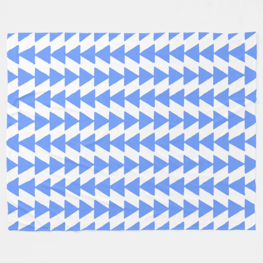 Inky Triangles - Baby Blue en White Fleece Deken (Voorkant (Horizontaal))