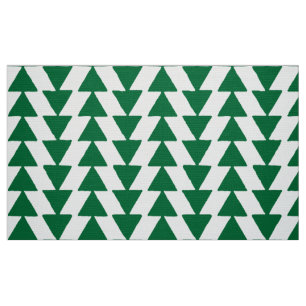 Inky Triangles - Forest Green op White Stof