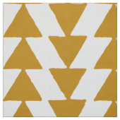 Inky Triangles - Gold Brown op White Stof (Swatch)