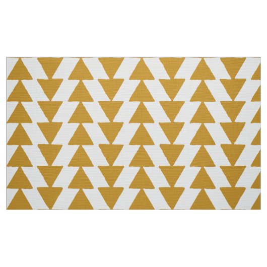 Inky Triangles - Gold Brown op White Stof (Fat Quarter)