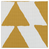 Inky Triangles - Gold Brown op White Stof (Close Up)