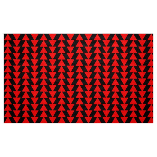 Inky Triangles - Rood op zwart Stof (Fat Quarter)