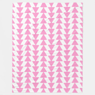 Inky Triangles - Roze en Wit Fleece Deken
