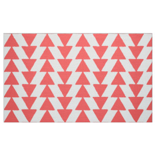 Inky Triangles - Tropisch Roze op Wit Stof