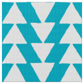 Inky Triangles - Wit op Aqua Blue Stof (Close Up)