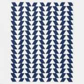 Inky Triangles - Wit op Donkerblauw 001744 Fleece Deken (Voorkant)
