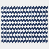 Inky Triangles - Wit op Donkerblauw 001744 Fleece Deken (Voorkant (Horizontaal))