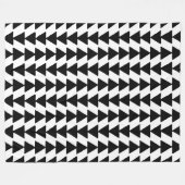Inky Triangles - Zwart-wit Fleece Deken (Voorkant (Horizontaal))