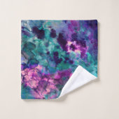 Inky Waterverf Abstracte kosmische kleurenschilder Bad Handdoek (Wasdoekje)