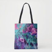 Inky Waterverf Abstracte kosmische kleurenschilder Tote Bag (Voorkant)