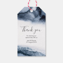 Inky waterverf gepersonaliseerd Dank u Favor tags