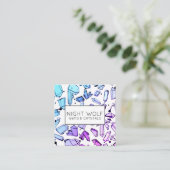 Inky Waterverf Kwartz Crystals Magisch Patroon Vierkante Visitekaartje (Staand voorkant)