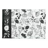 Inky zwarte bloemkolen kussensloop (Achterkant)