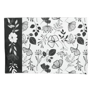 Inky zwarte bloemkolen kussensloop