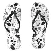 Inky zwarte bloemkolen teenslippers (Voetbed)