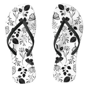 Inky zwarte bloemkolen teenslippers