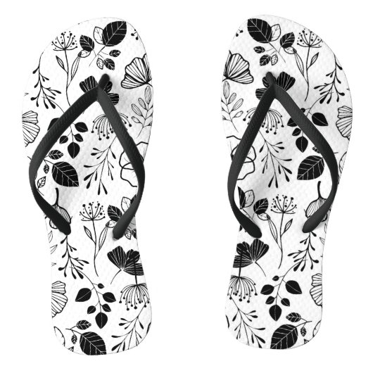 Inky zwarte bloemkolen teenslippers (Voetbed)