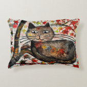 Inky zwarte kat en herfstkat Accent Pillow Accent Kussen (Voorkant)