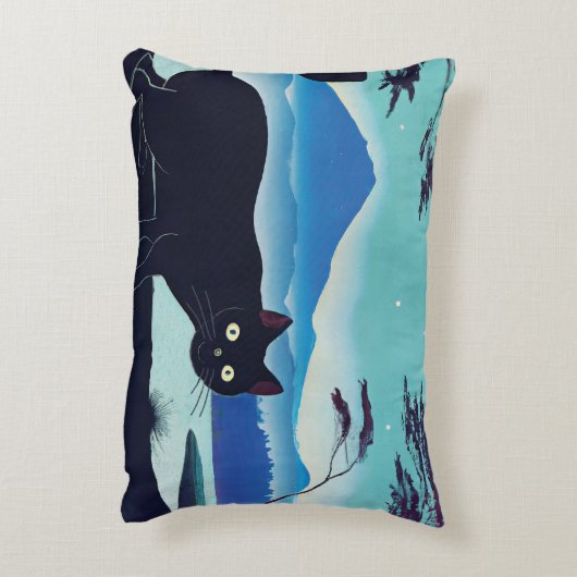 Inky zwarte kat en herfstkat Accent Pillow Kussen (Achterkant (Verticaal))