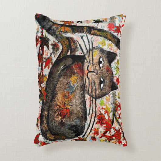 Inky zwarte kat en herfstkat Accent Pillow Kussen (Voorkant(Verticaal))