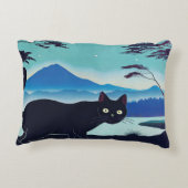 Inky zwarte kat en herfstkat Accent Pillow Kussen (Achterkant)