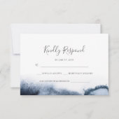 Inky zwarte Waterverf RSVP-kaarten Kaart (Voorkant)