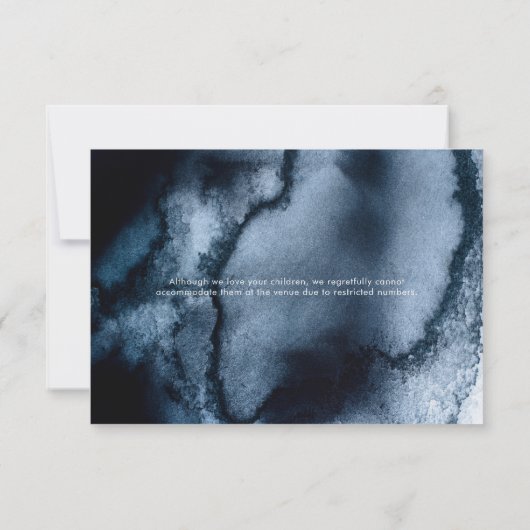 Inky zwarte Waterverf RSVP-kaarten Kaart (Achterkant)