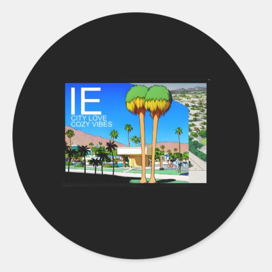 Inland-Empire Liefde voor Cozy-City Ronde Sticker (Voorkant)