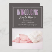 INLEIDING | GEBOORTEAANKONDIGING AANKONDIGING (Voorkant / Achterkant)