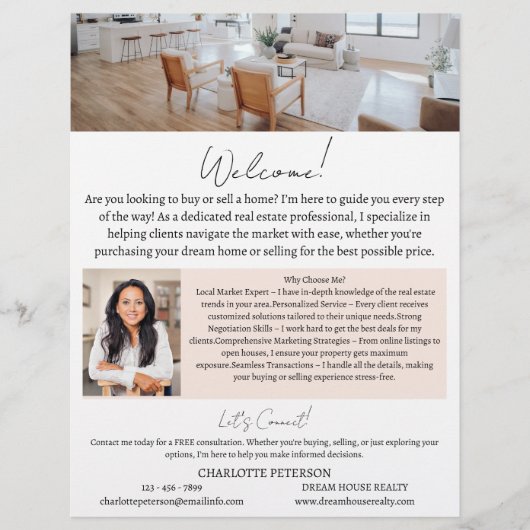 Inleiding makelaar in onroerend goed flyer (Voorkant)