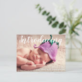 INLEIDING | Nieuwe baby aankondiging fotokaart Briefkaart (Staand voorkant)