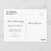 INLEIDING | Nieuwe baby aankondiging fotokaart Briefkaart (Achterkant)