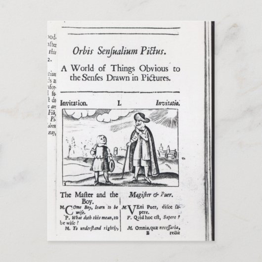 Inleiding tot "Orbis Sensualium Pictus" Briefkaart (Voorkant)
