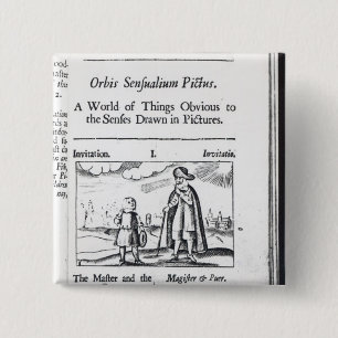 Inleiding tot "Orbis Sensualium Pictus" Vierkante Button 5,1 Cm
