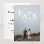 Inleiding van de heer Elopement Wedding Announceme Kaart (Voorkant / Achterkant)