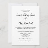 Inleiding van de heer & mevrouw Married Wedding An Kaart (Achterkant)