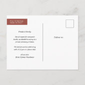 Inleiding van de heer + Mevrouw Wedding Announceme Aankondigingskaart (Achterkant)