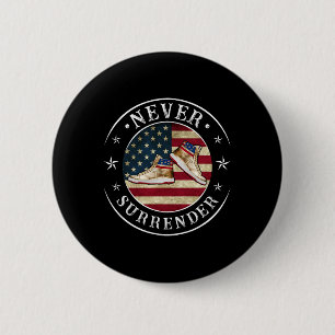 Inlevering Gouden Sneakers Vlag Trump 2024 Ronde Button 5,7 Cm