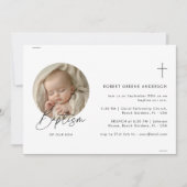 Inline Catholic Baby Foto Genderneutraal Doopsel Kaart (Voorkant)
