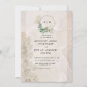 Inline Faded Foto | Moderne minimale bruiloft Kaart (Voorkant)