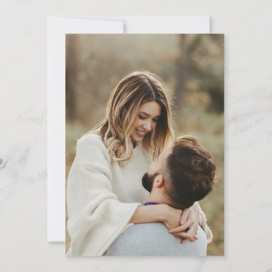 Inline foto | Moderne minimale bruiloft Kaart (Achterkant)