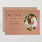 Inline Foto Terracotta QR Code Budget Huwelijk Kaart (Voorkant / Achterkant)